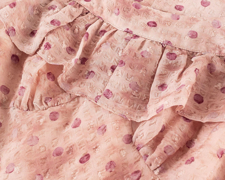 Floral Print Ruffle Pink Dress
