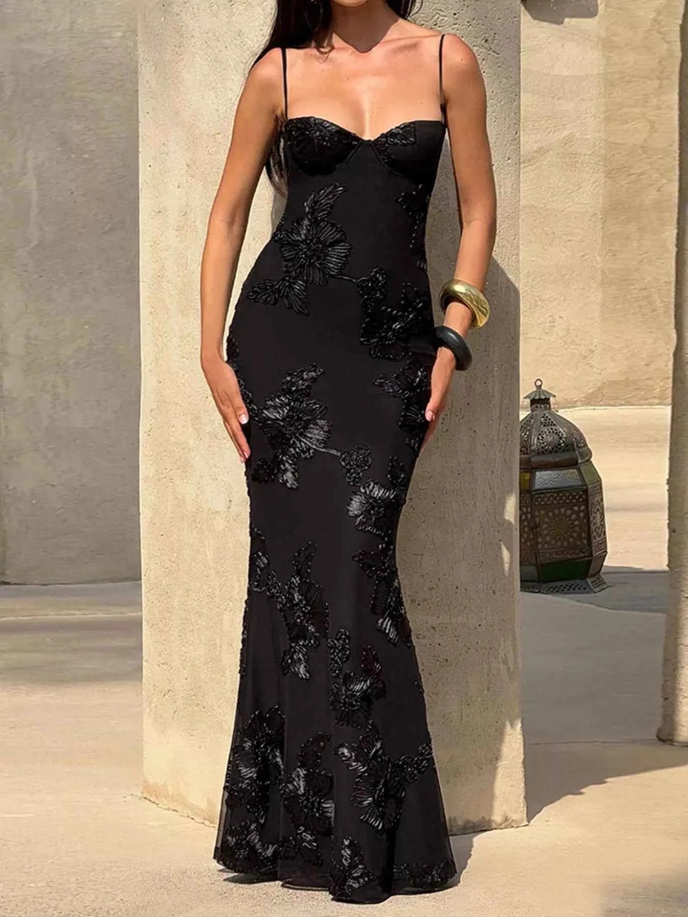 Sweetheart Neck Spaghetti Strap Maxi Dress
