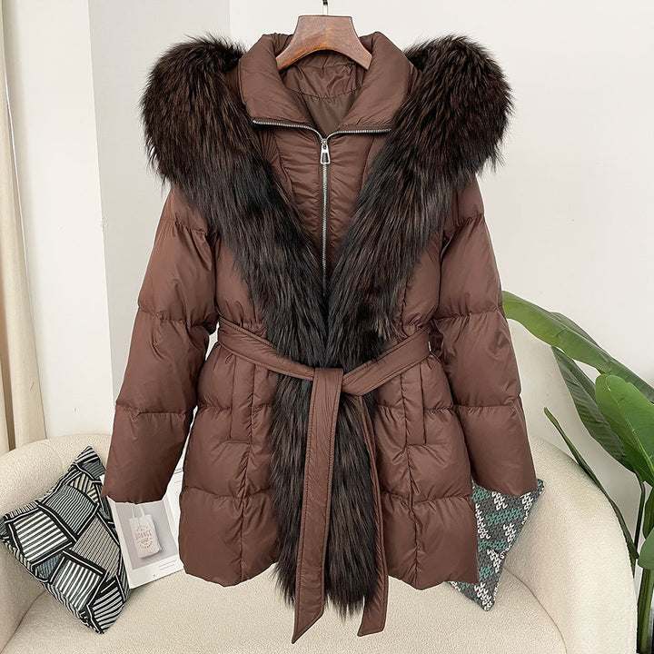 Hooded down jacket women&