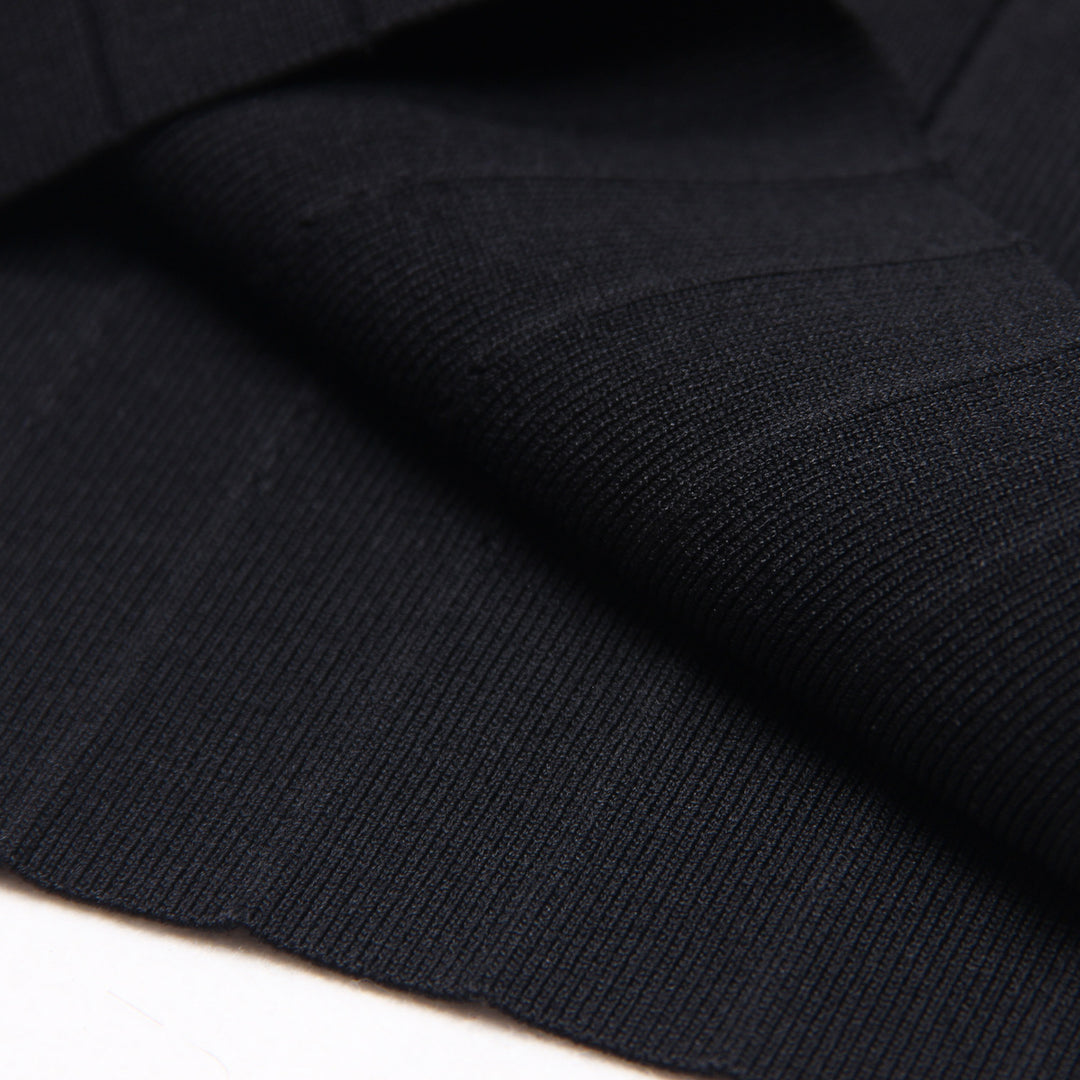 New fashionable and high-quality knitted collar slim fit short sleeved dress