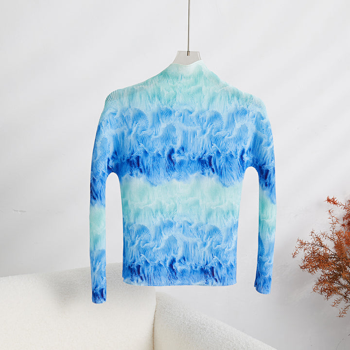 Printed Wave Pleated 2 Pieces Set Women&