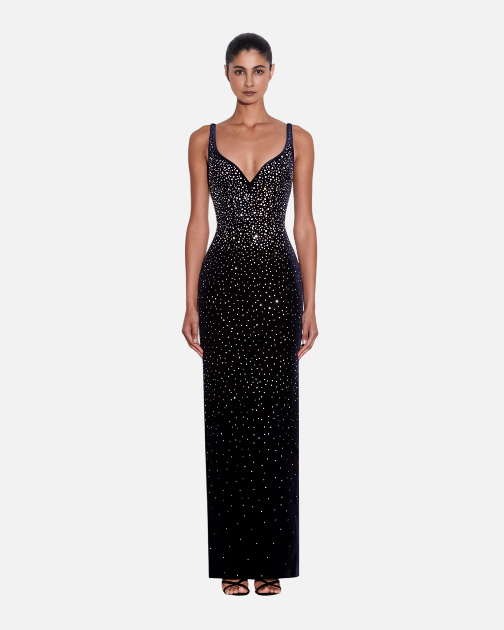 European and American sexy fashion socialite temperament hot diamond suspender backless long dress women&