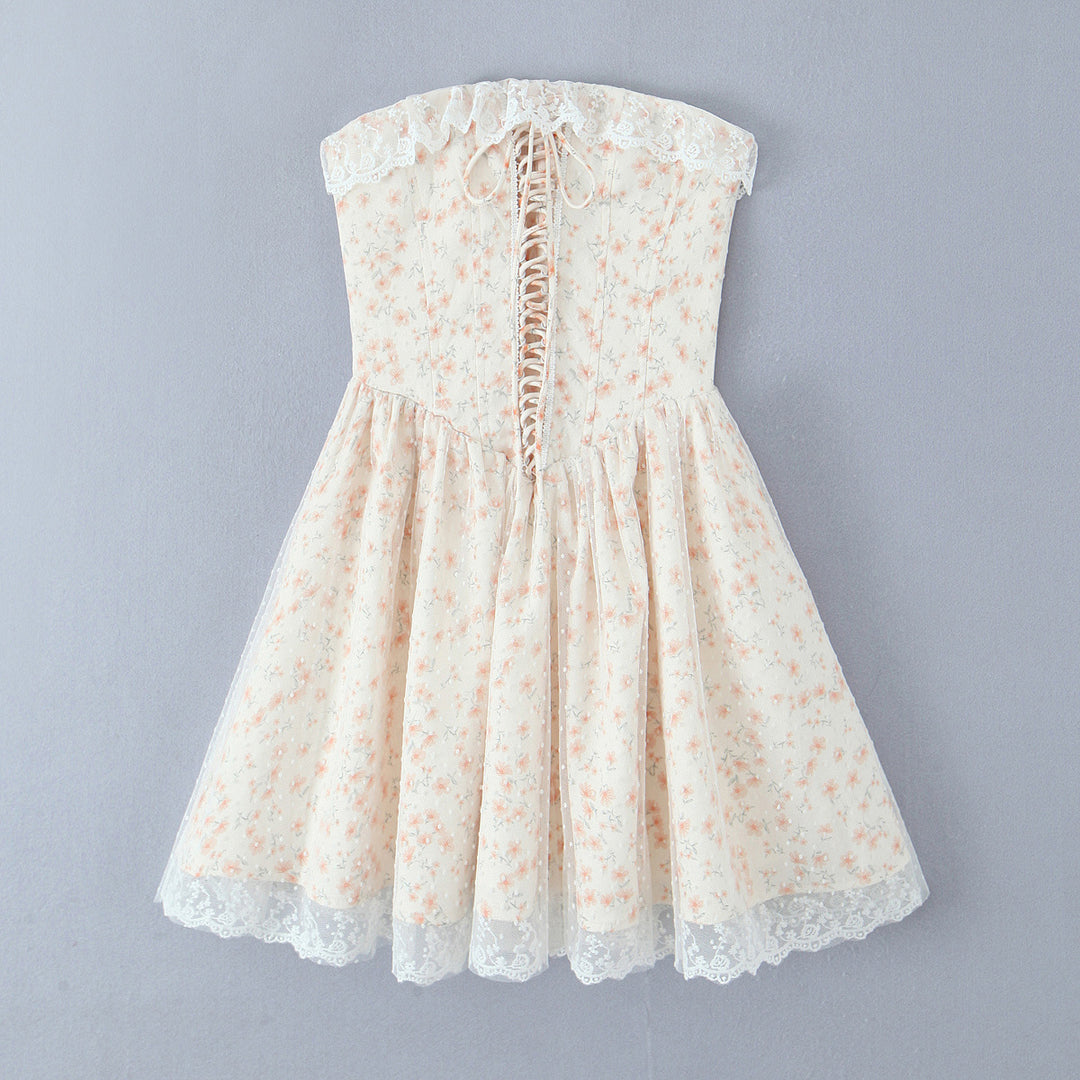 Floral strapless dress