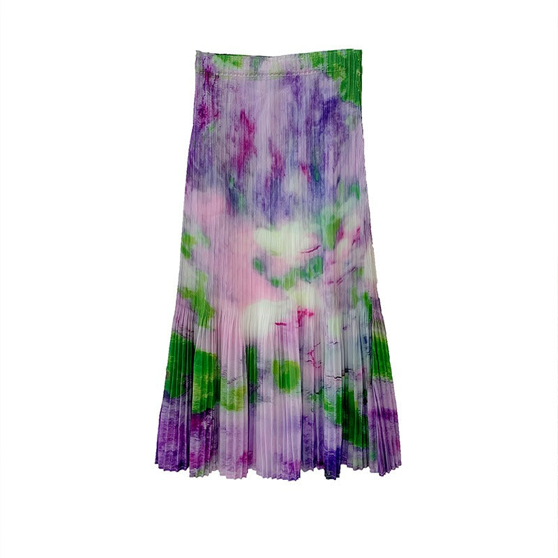A half skirt pleated skirt women&