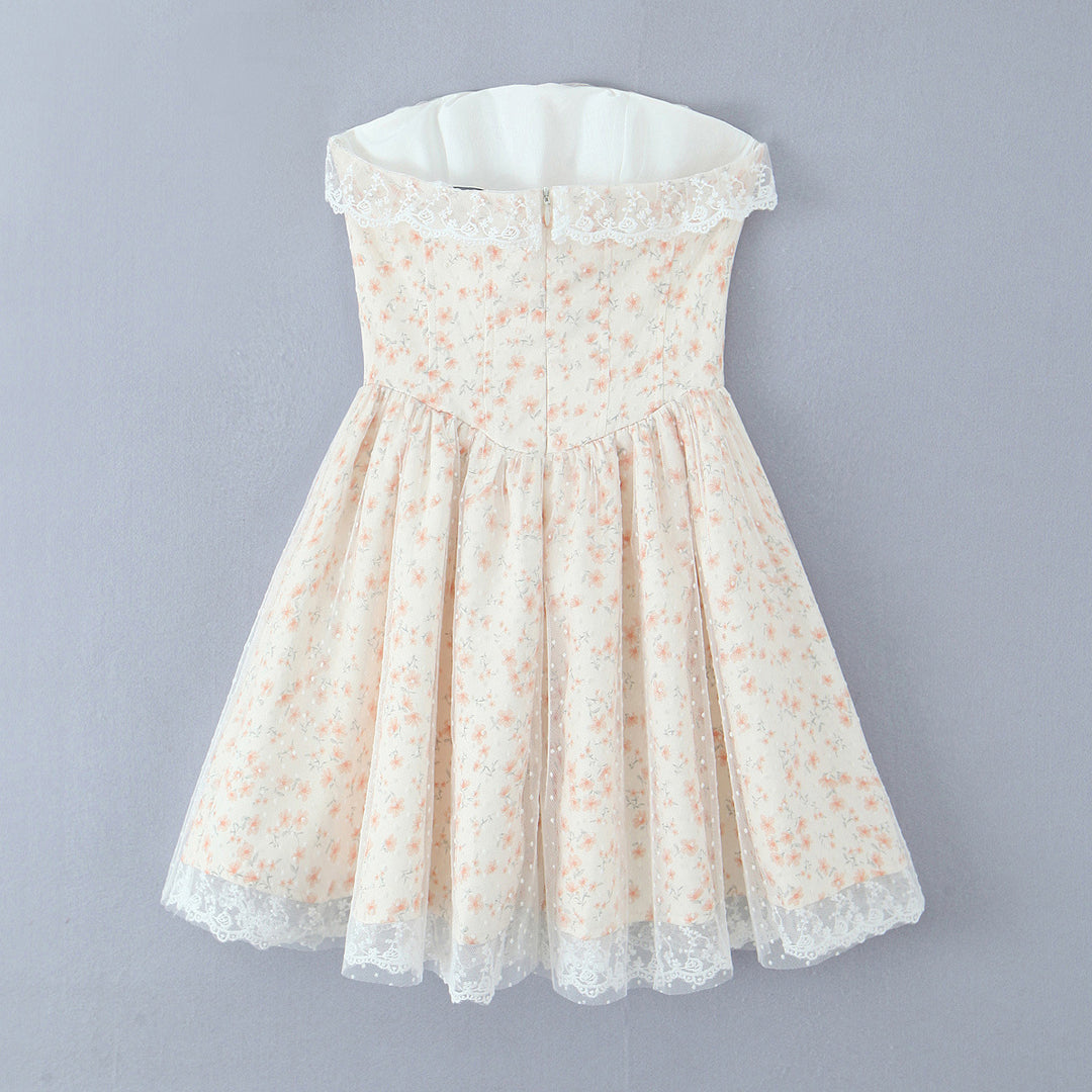 Floral strapless dress