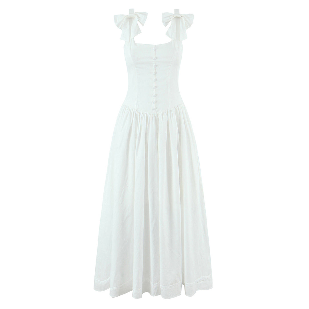 Bow tied waist cinching dress