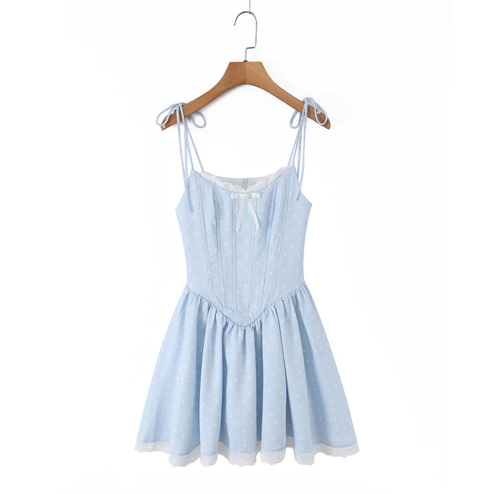 Princess Birthday Dress Strappy Dress for Women Summer Corset Waistline Elegant Party Mini Skirt