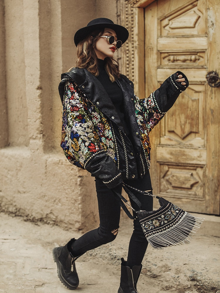 Heavy Industry Sequins Down Jacket Women&