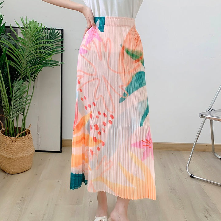 A half skirt pleated skirt women&