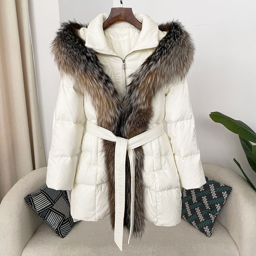 Hooded down jacket women&