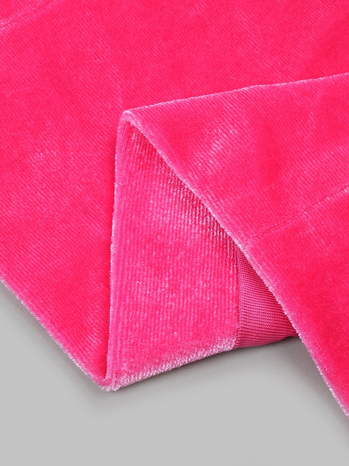 Hot Pink Strapless Velvet Dresses Women Summer Trendy Cross Knot Design Bodycon Long Elegant Dress