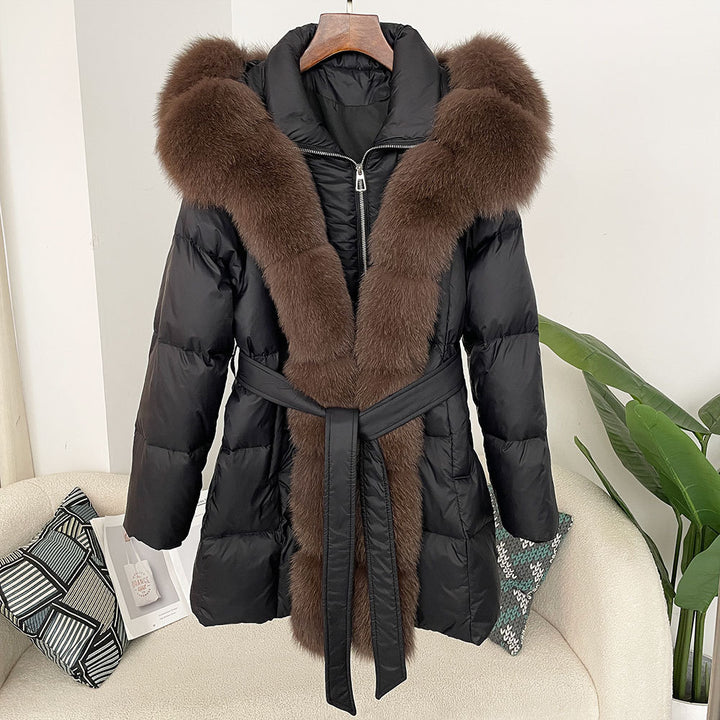Hooded down jacket women&