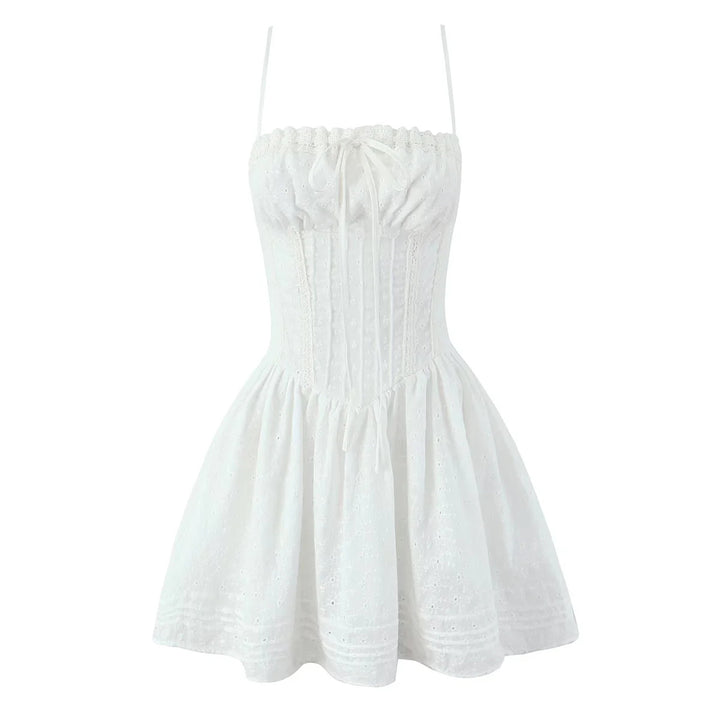 Flower Embroidered Strap Dress for Women