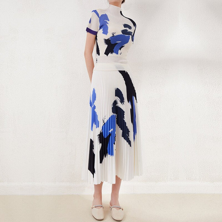 Pleated Suit Skirt New Women&