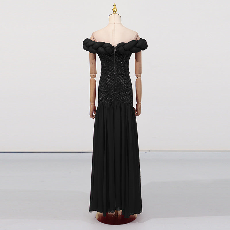 Pure Black Ball Gown High-End Formal Dress Women&