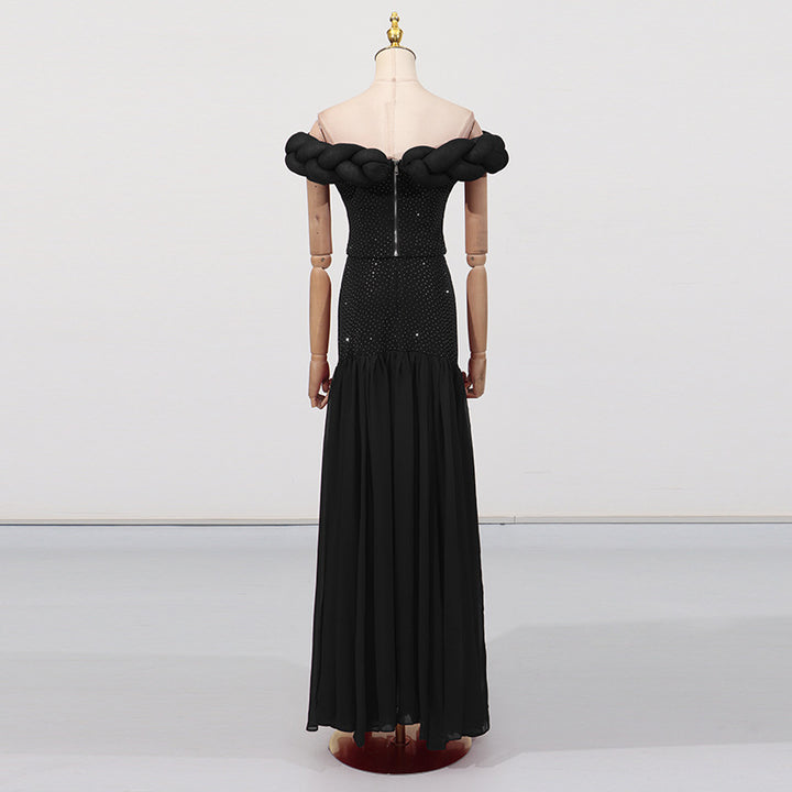 Pure Black Ball Gown High-End Formal Dress Women&