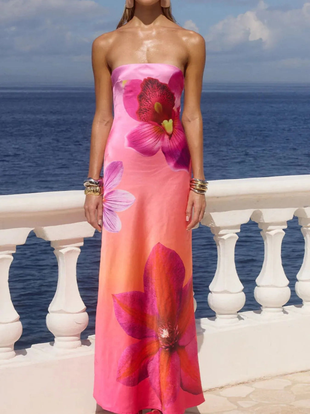 Stylish Printed : Tube Maxi Dress