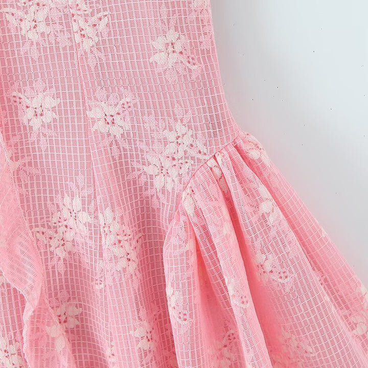 Embroidered Floral Fitted Bodycon Strapless Dress for Women