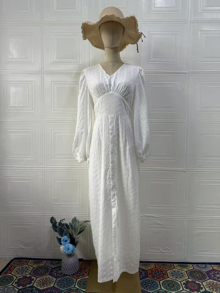Comfortable Simple Summer Dress for Women, Long SleeveLong Dress Casual New Style, Elegant