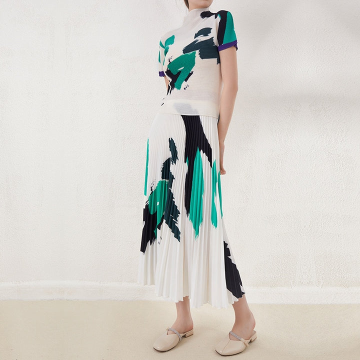 Pleated Suit Skirt New Women&