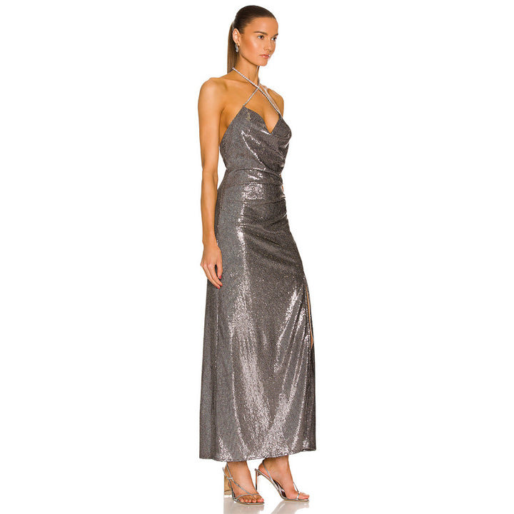 Summer Halter Sexy Halter Dress High Quality Sequin Skirt For Women