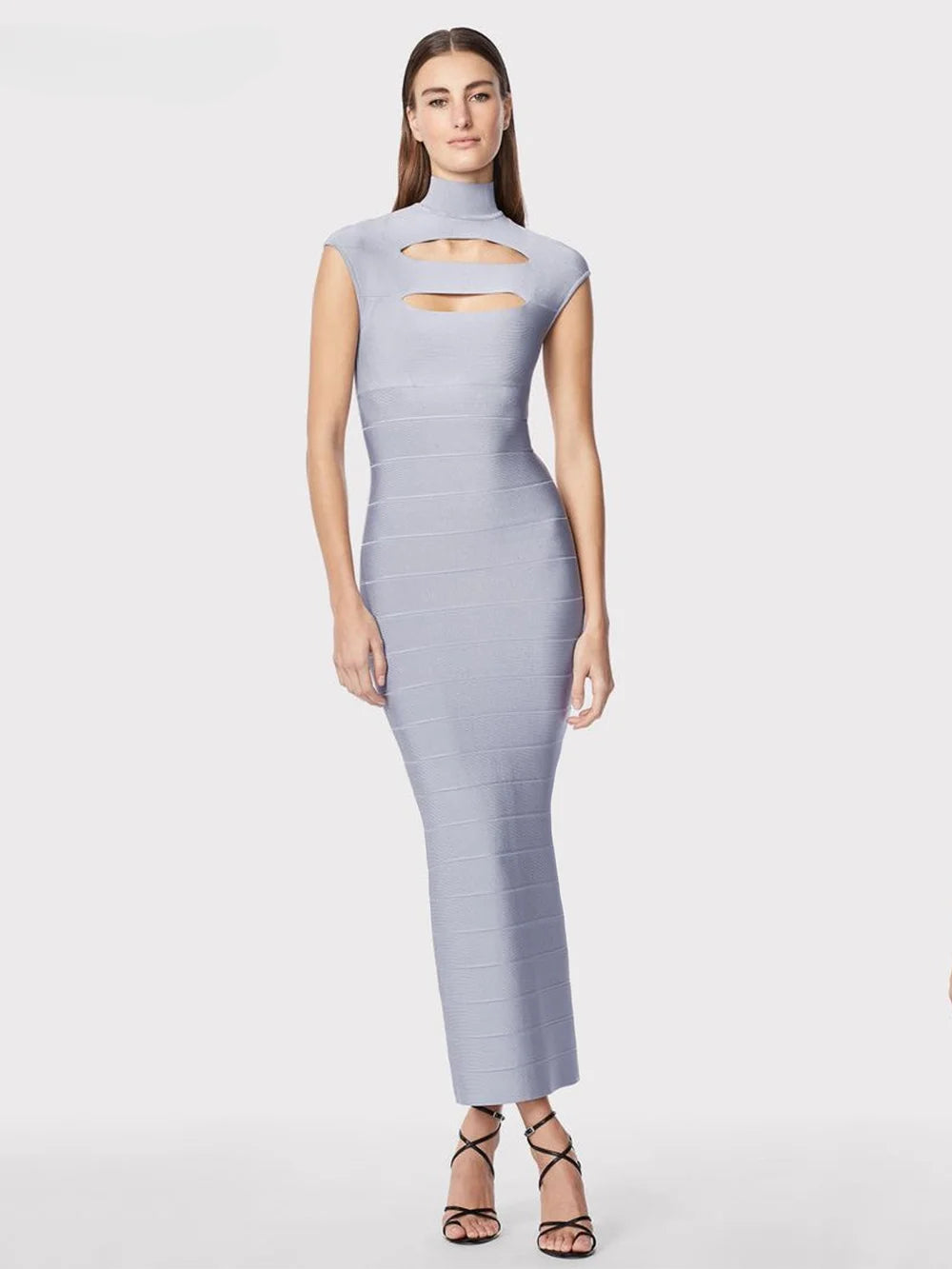 Grey Bandage Dress Women&