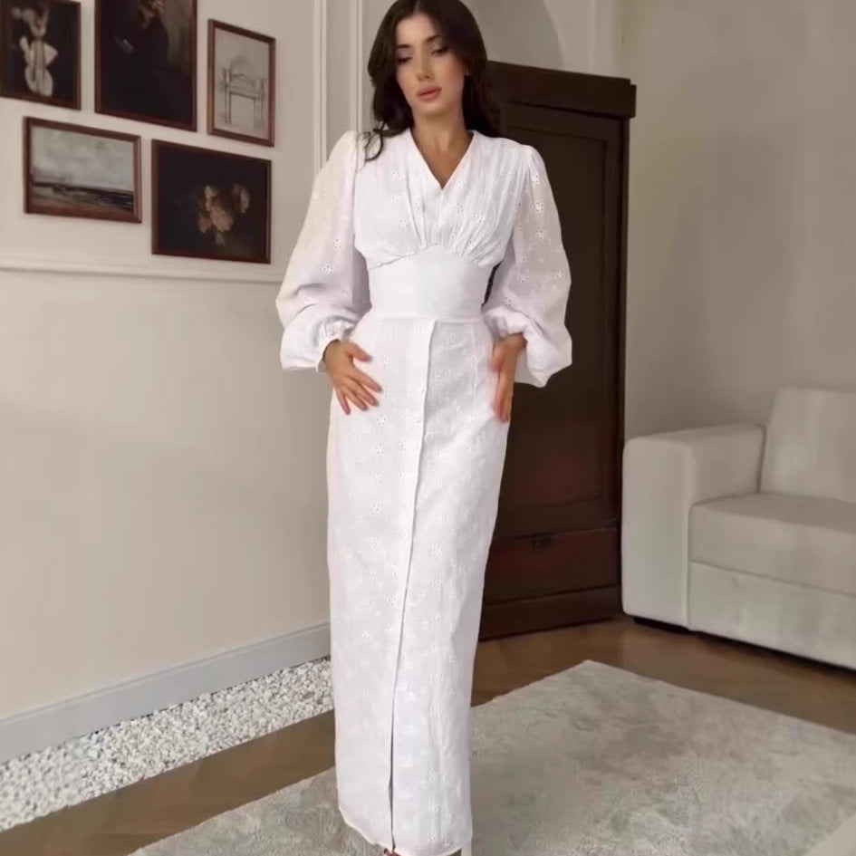 Comfortable Simple Summer Dress for Women, Long SleeveLong Dress Casual New Style, Elegant