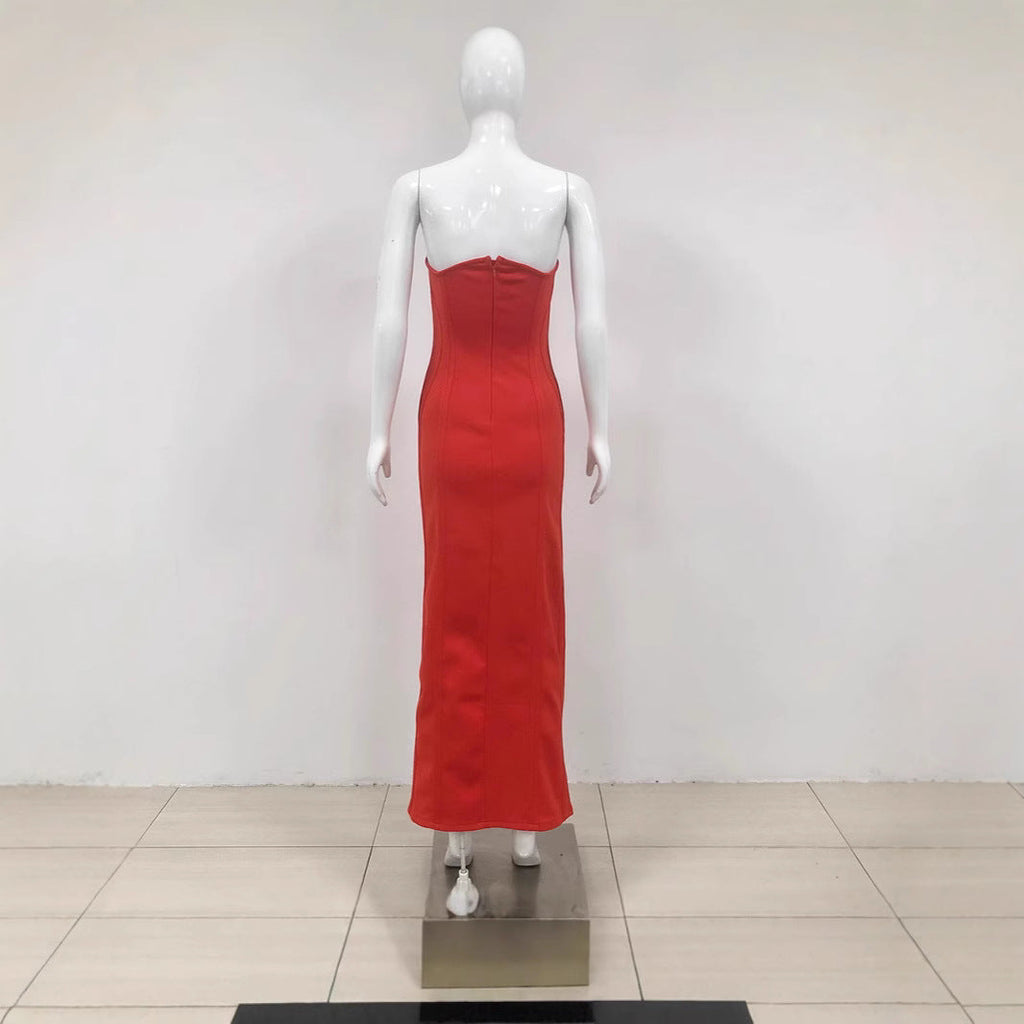 European Elegant Strapless :Sexy Long Dress