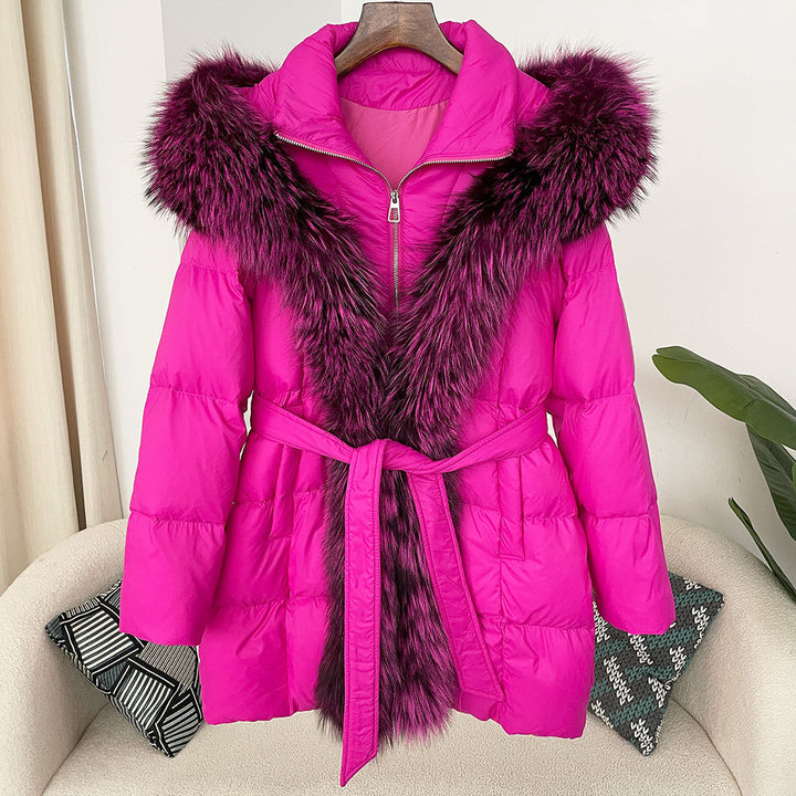 Hooded down jacket women&