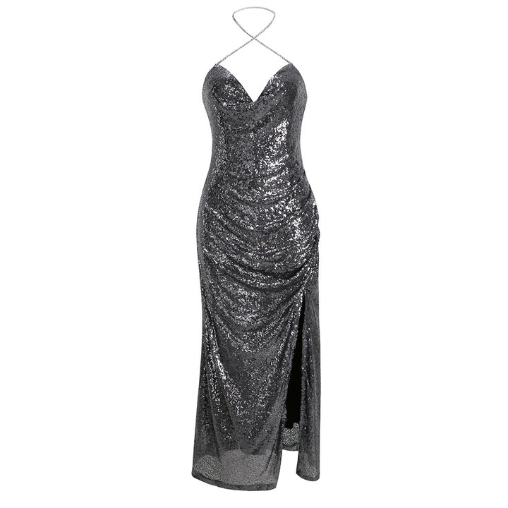 Summer Halter Sexy Halter Dress High Quality Sequin Skirt For Women