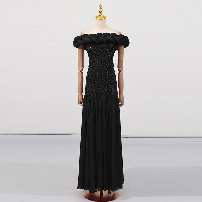 Pure Black Ball Gown High-End Formal Dress Women&