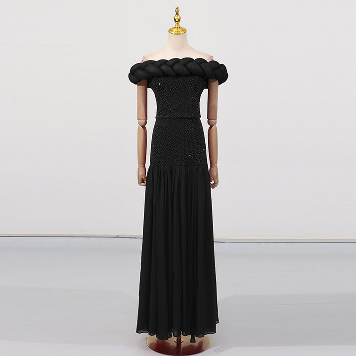 Pure Black Ball Gown High-End Formal Dress Women&