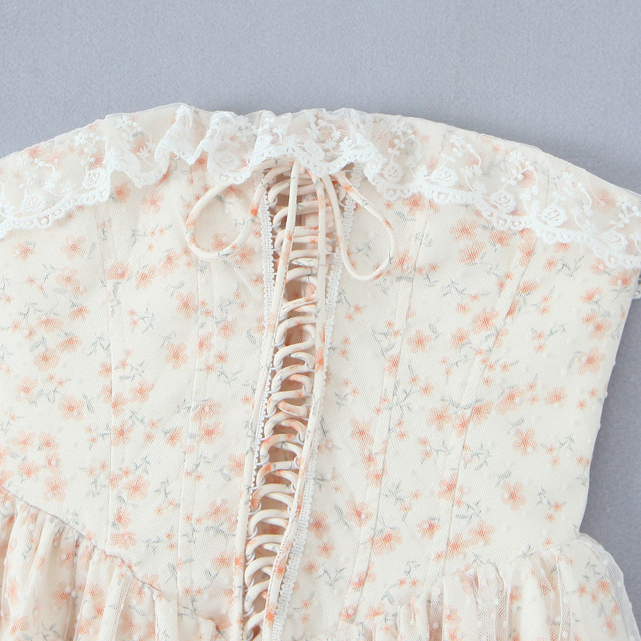 Floral strapless dress
