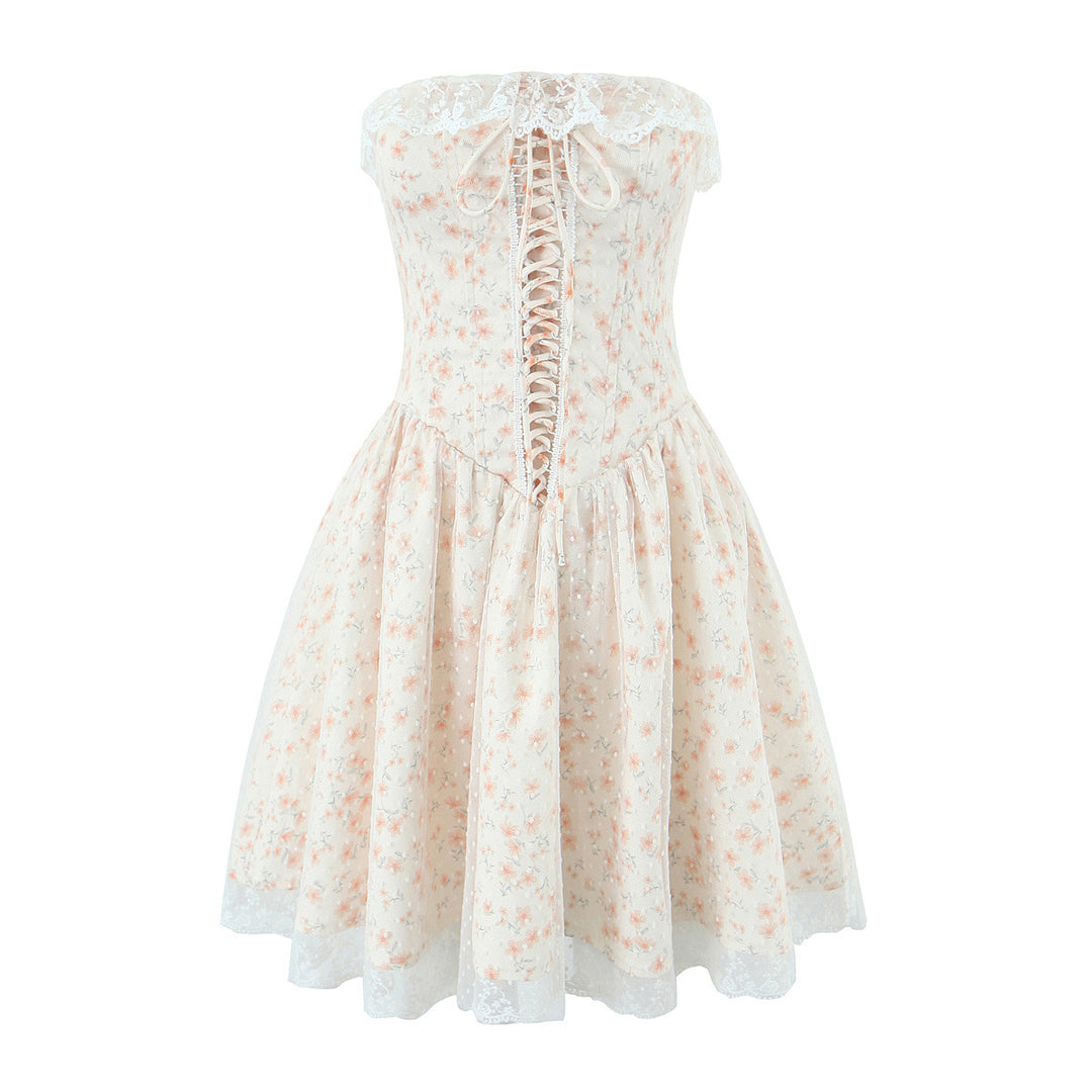 Floral strapless dress