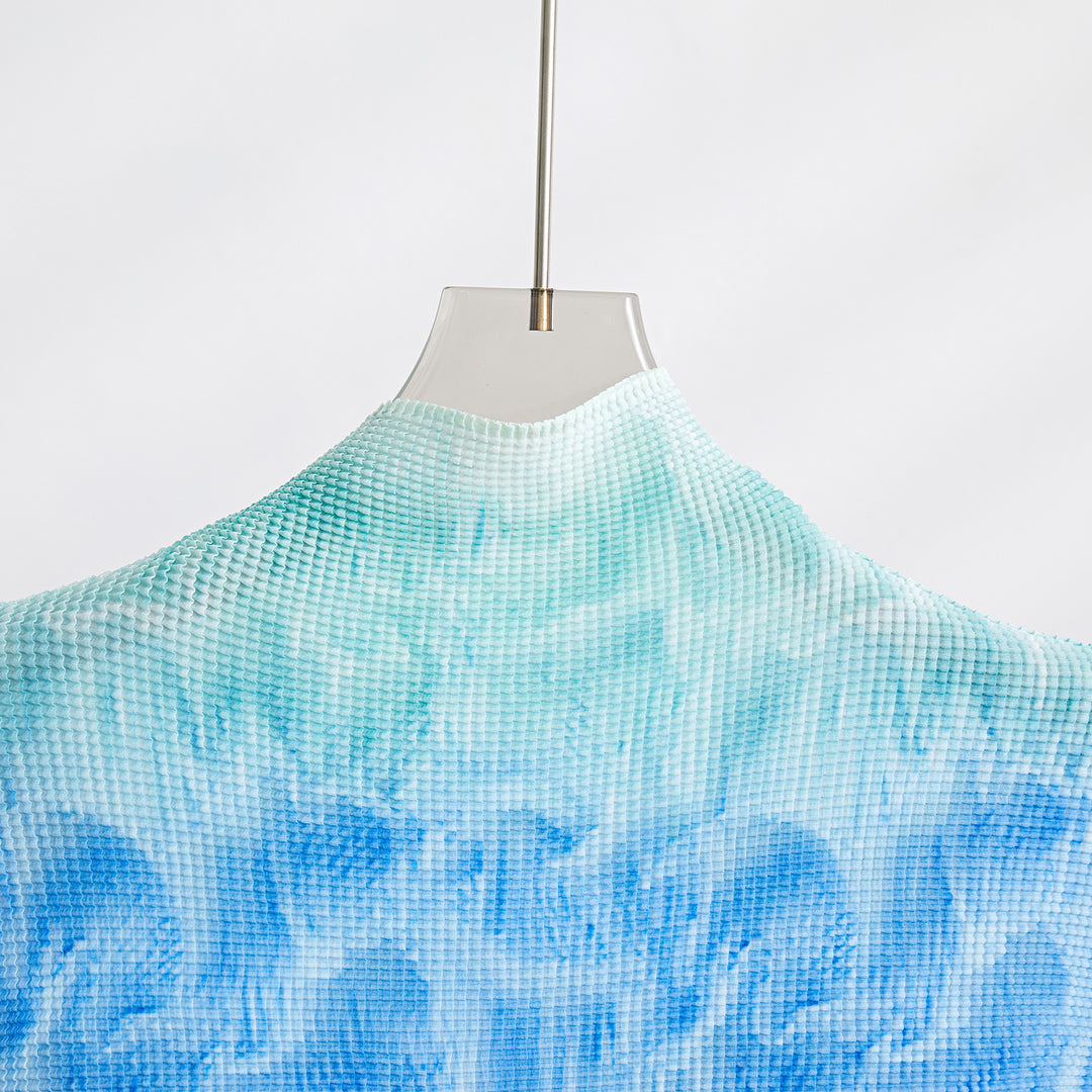 Printed Wave Pleated 2 Pieces Set Women&