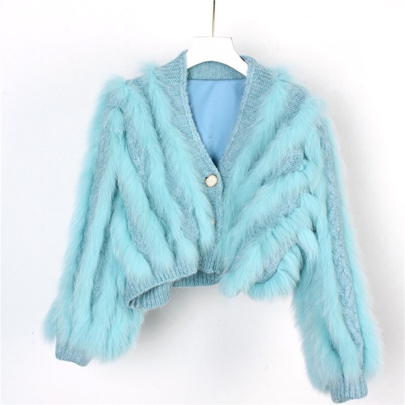 Winter New Fox Car Strip Sweater Women&