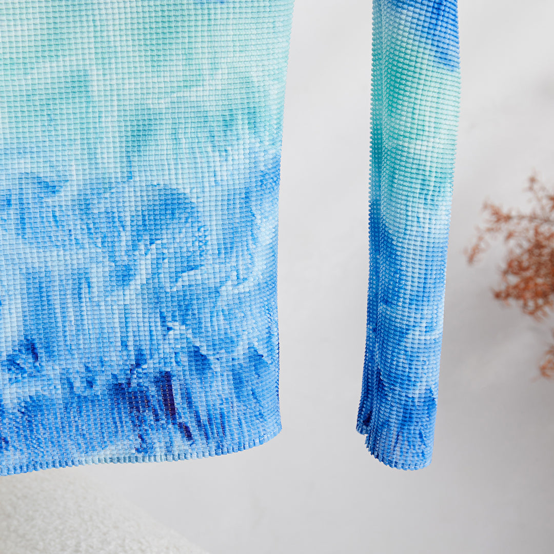 Printed Wave Pleated 2 Pieces Set Women&