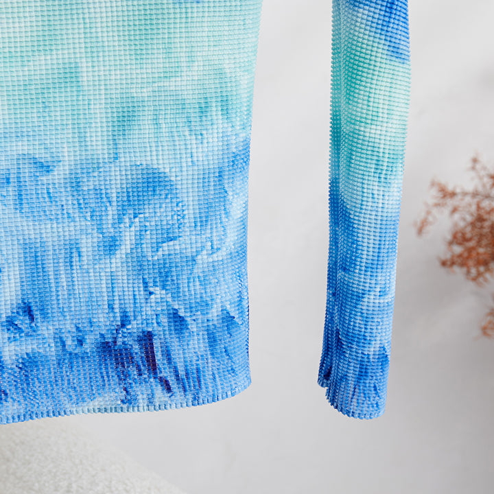 Printed Wave Pleated 2 Pieces Set Women&