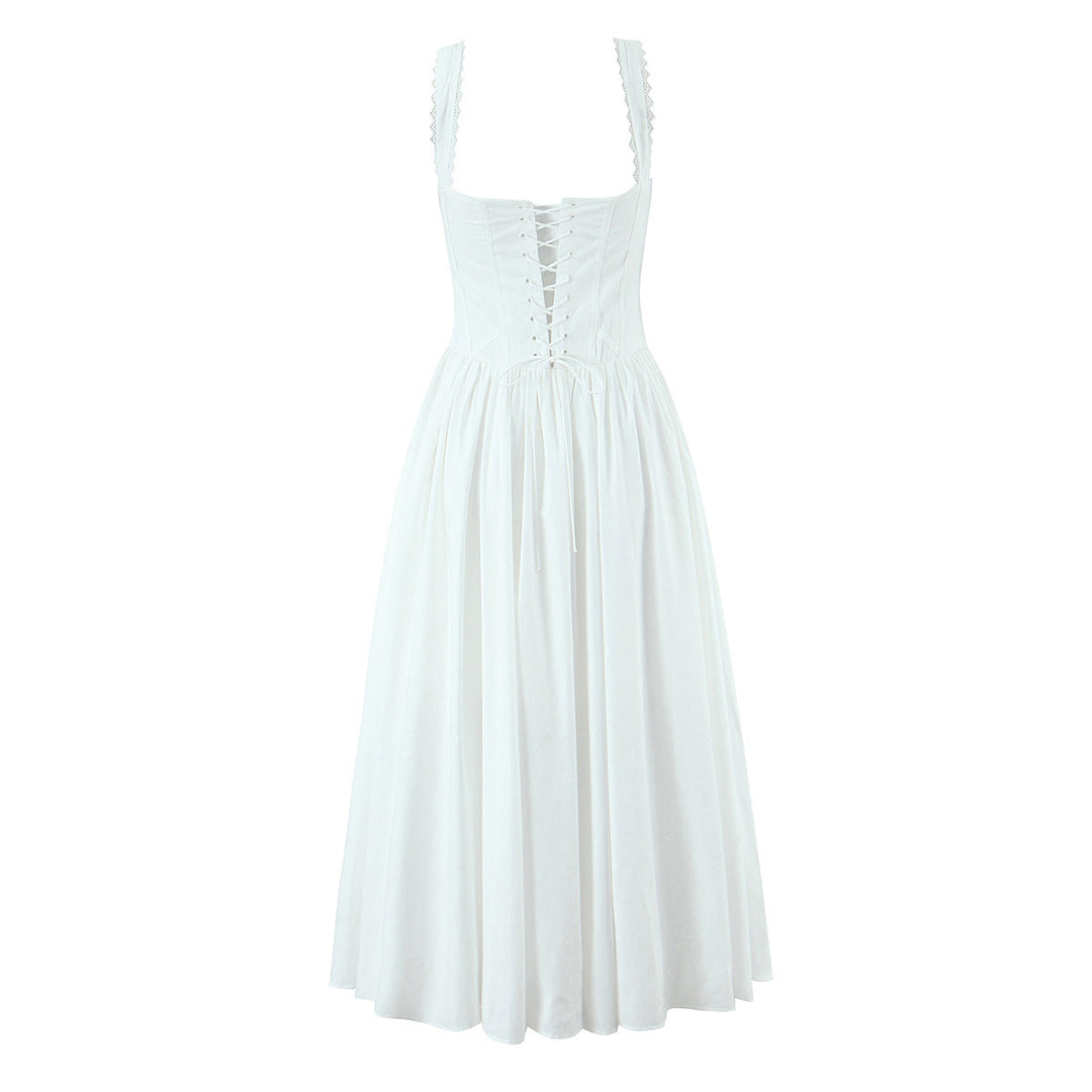 Lace back strap camisole dress