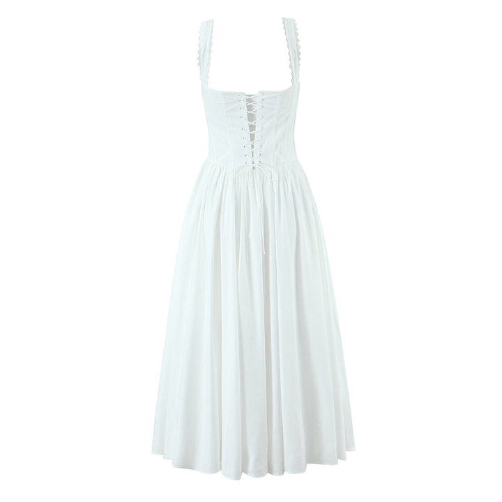 Lace back strap camisole dress