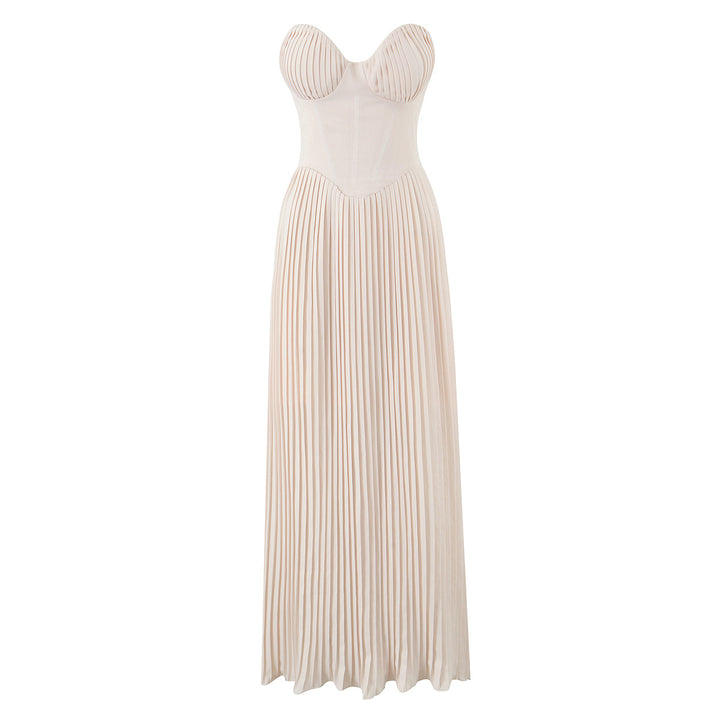 Waist cinching strapless dress