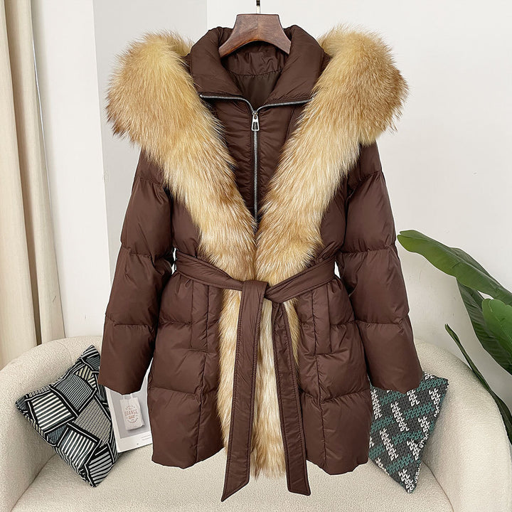 Hooded down jacket women&