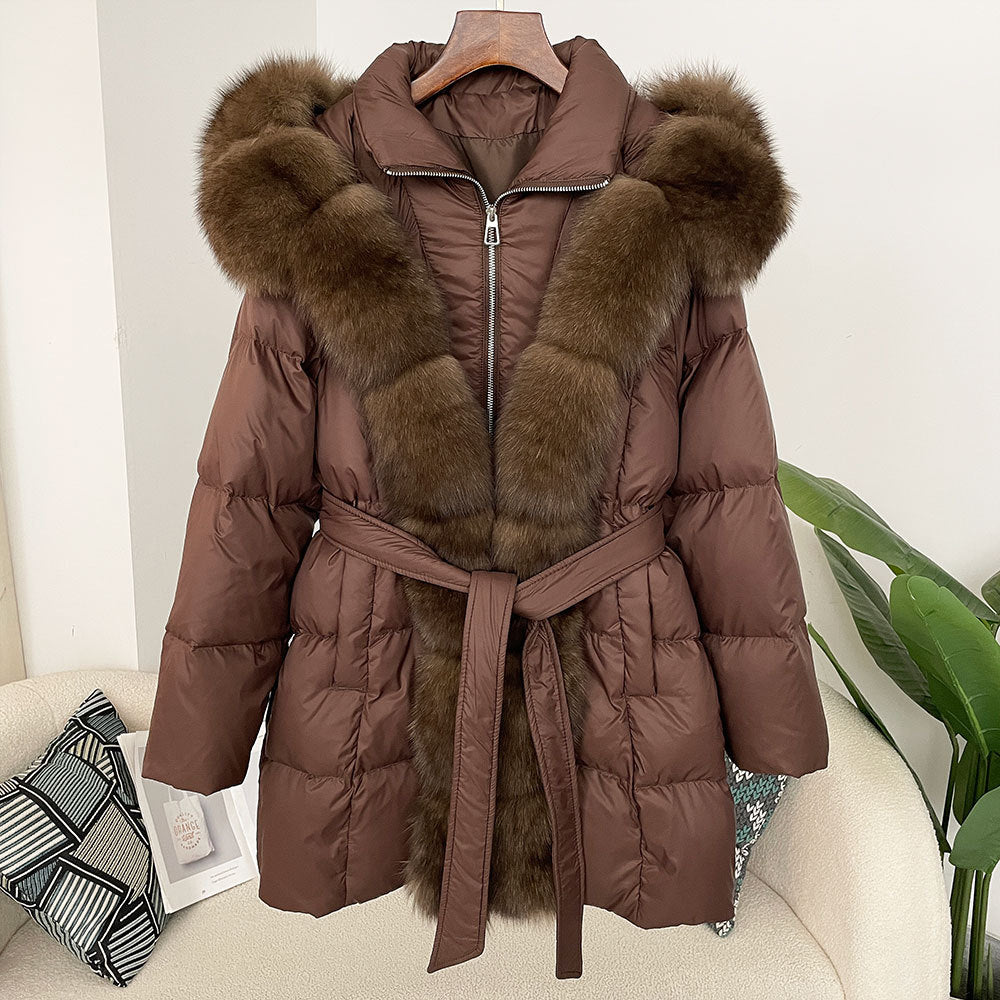 Hooded down jacket women&