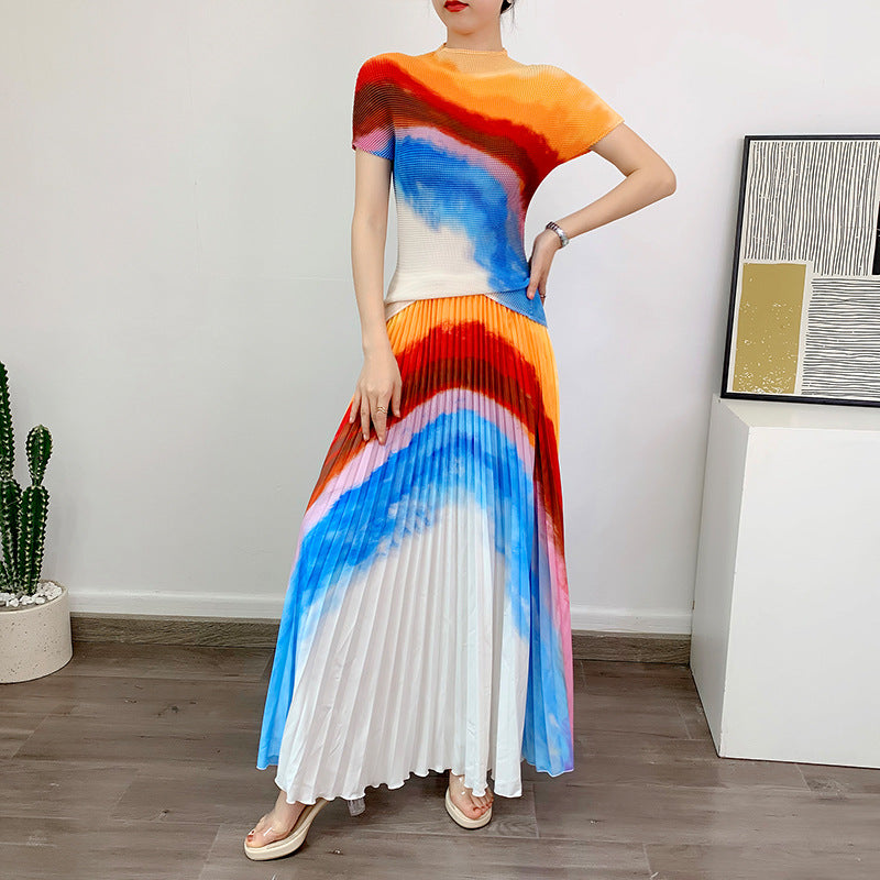 Spring/Summer New Three Mansion Pleated Set Women&