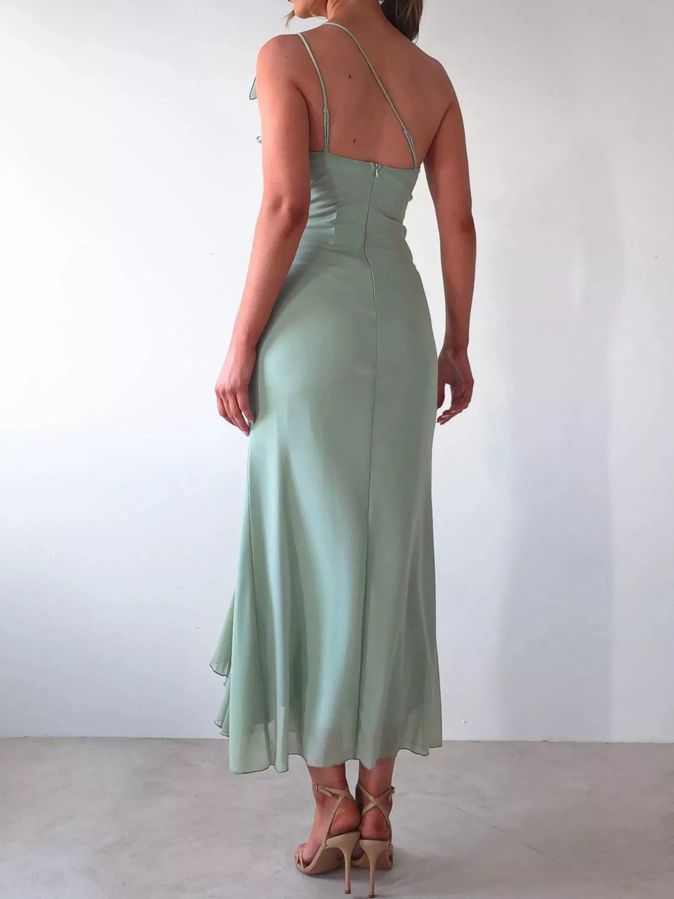 Ruffle Slit Dress