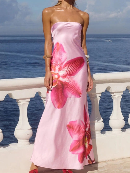 Stylish Printed : Tube Maxi Dress