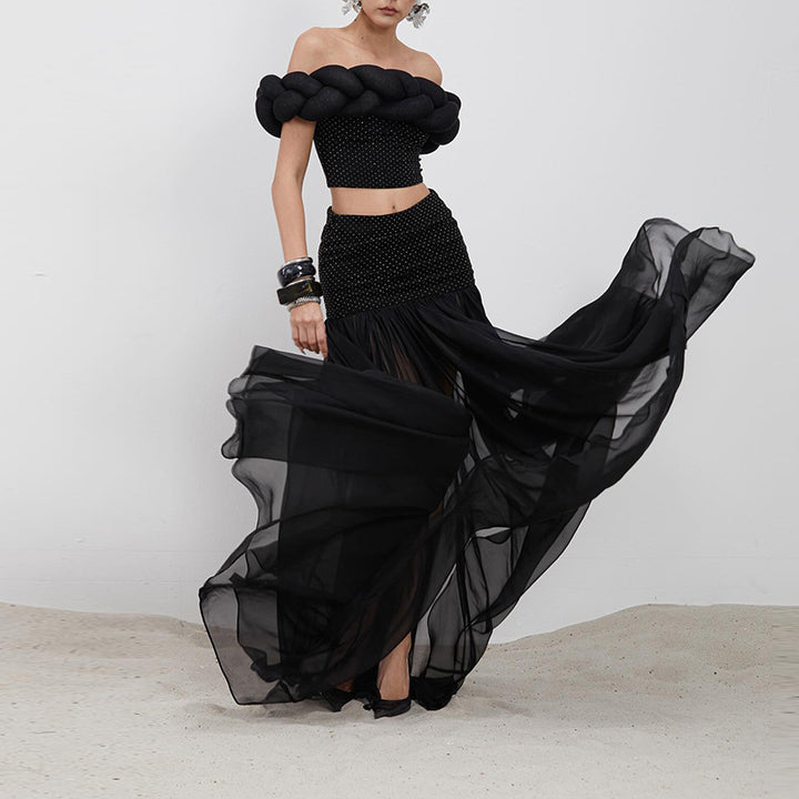 Pure Black Ball Gown High-End Formal Dress Women&