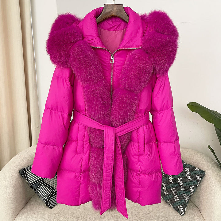 Hooded down jacket women&