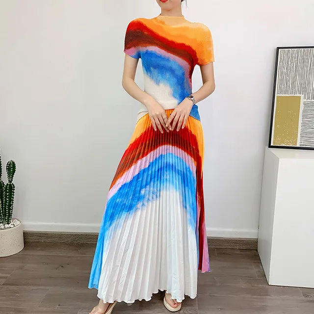 Spring/Summer New Three Mansion Pleated Set Women&