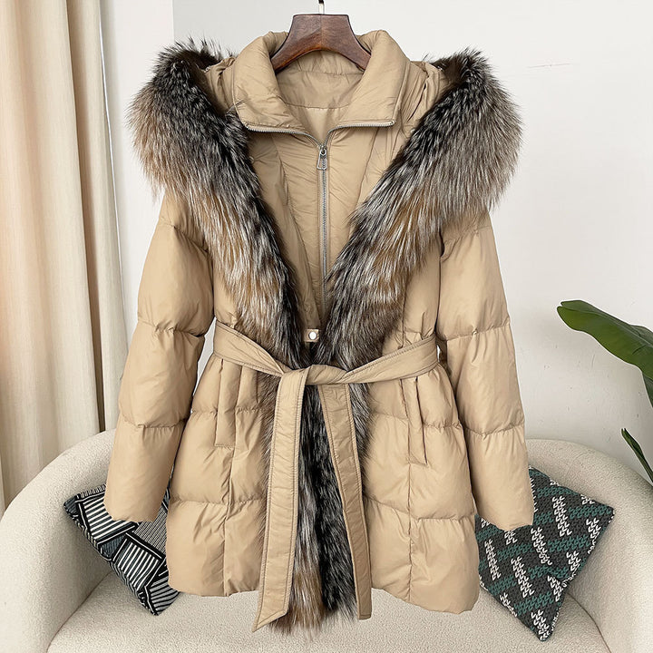 Hooded down jacket women&